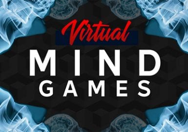 The logo for virtual mind games.