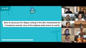 A group of people in a video chat.