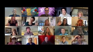 A group of people on a video call.