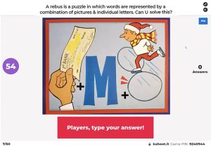 A picture of a man holding a letter m.