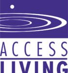 Access living logo on a purple background.