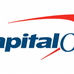 Capital one logo on a green background.