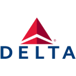 Delta airlines logo on a white background.
