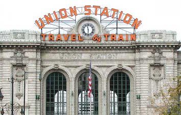 The union station travel and train building in denver, colorado.