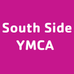 South side ymca logo on a pink background.