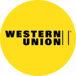 The western union logo on a yellow circle.