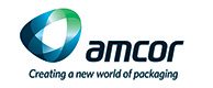 Amcor logo on a white background.
