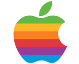 A colorful apple logo on a white background.