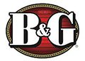 B & g logo on a white background.
