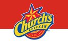 Church's chicken logo on a red and white background.