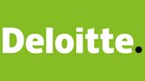 The deloitte logo on a green background.