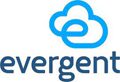 A logo for evergent, with a cloud in the middle.