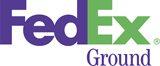 Fedex ground logo on a white background.