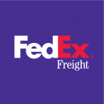 Fedex freight logo on a purple background.