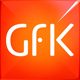The gfk logo on an orange square.