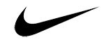 A black and white nike logo on a white background.