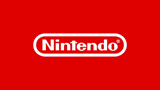 The nintendo logo on a red background.