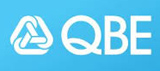 The qbe logo on a blue background.