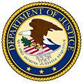 The department of justice logo.