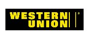 The western union logo on a black background.