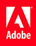 The adobe logo on a red background.
