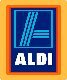 The aldi logo on a yellow background.