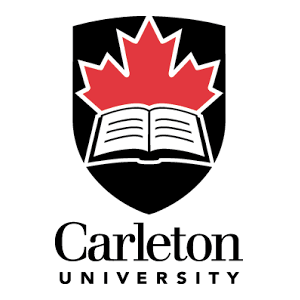 Carleton university logo with a canadian maple leaf.