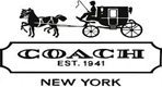 A coach logo with a horse drawn carriage.