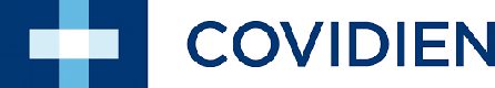 A blue and white logo with the word covidien.