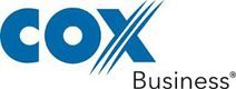 Cox business logo on a white background.