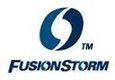 Fusion storm logo on a white background.