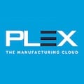 Plex the manufacturing cloud logo on a blue background.