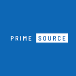Prime source logo on a blue background.