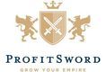 Profit sword logo on a white background.