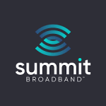 Summit Broadband logo on a black background for team building Orlando.