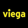 A yellow logo with the word viega on it.