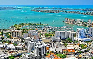 An aerial view of the city of miami, florida.