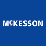 A blue background with the word mckesson on it.