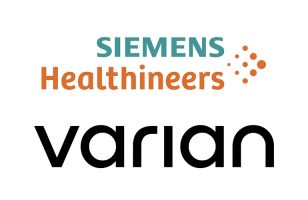 The logos for siemens healthineers and varian.