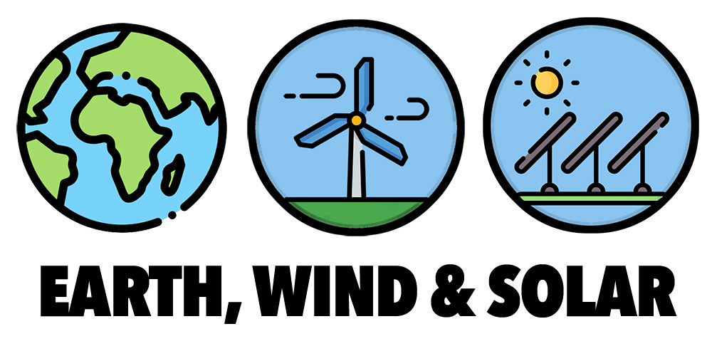 Earth wind and solar logo.