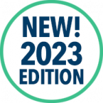 The new 2023 edition logo on a green background.