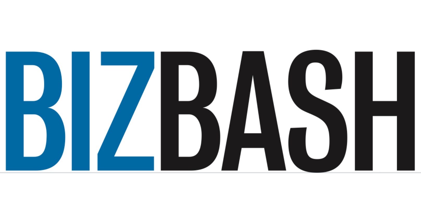 Biz bash logo on a white background.