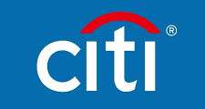 Citi bank logo on a blue background.