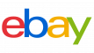 Ebay logo on a brown background.