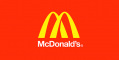 Mcdonald's logo on an orange background.