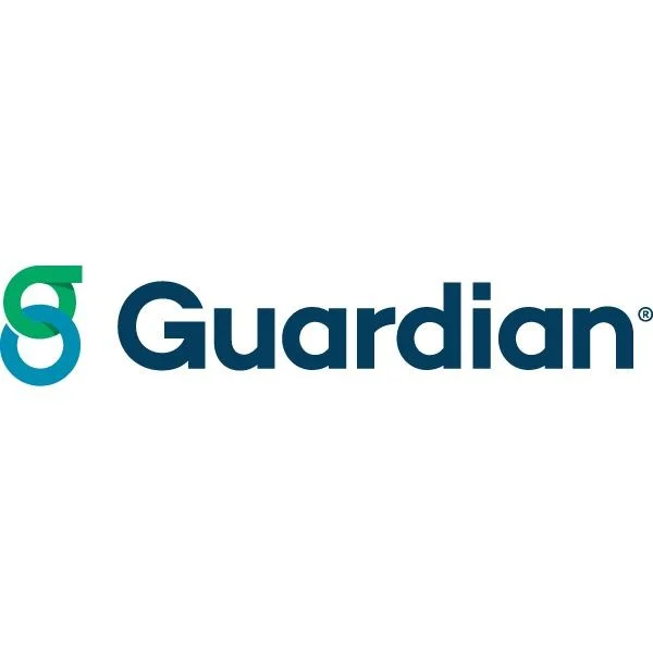 The Guardian logo features a blue and green interlocking "G" symbol next to the word "Guardian" in bold blue letters on a white background.