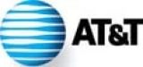 At & t logo on a white background.