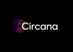 The Circana logo features intertwined purple and pink rings next to the brand name "Circana" in white text with a purple dot at the end, on a black background.