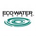 The EcoWater Systems logo features bold black text above a stylized green water ripple graphic on a white background.